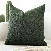 [Artscope] Pack of 1 Textured Boucle Cushion Covers Square Pillow Cases Cozy Soft Decorative Couch Pillow Covers for Chair Sofa Bedroom Living Room Home Decor 50x50cm, Forest Green