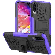 Samsung Galaxy A70 Case, Shockproof Heavy Duty Tough Kickstand Protective Rugged Case Cover (Purple)