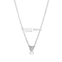 在飛比找Yahoo奇摩購物中心優惠-Tiffany&Co. 0.07克拉圓形鑽石925純銀項鍊