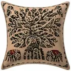 Decor Cotton Pillow Cover Beige Applique Patchwork Tree Of Life Cushion Cover