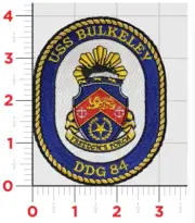 NAVY USS BULKELEY DDG-84 EMBROIDERED PATCH WITH HOOK & LOOP