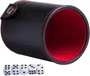NAMOARLY Set of Leather Dice Cup Lids Dice Storage Container for Family Bar Games