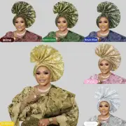 African Turban Cap Women Wedding Nigerian Auto Gele Headtie Bonnet Hat Wrap Caps