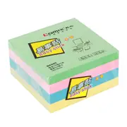Comix Office Easy Stick Notes 76x76mm 3x3in 4Color 4x100Sheets Strong D6005