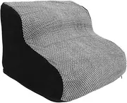 SUPVOX Pet Playing Stair Dark Grey Cloth Pet Steps Sponge Indoor Dog Ladder Puppy Bed Stairs