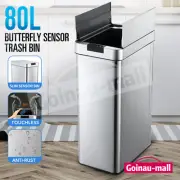 80L Automatic Motion Sensor Rubbish Waste Bin Stainless Steel Trash Can Dustbin