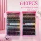 640Clusters Soft Cluster Lashes Curled Individual Lash Make Up
