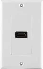 Wall Plate,Richer-R White1 Port Gold Plated with Ethernet Wall Plate Face Cover Inset Wall Plate, for Home Theater DVD White