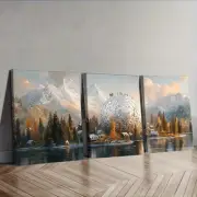 3pcs Snow-capped island (2) Wall Art Canvas Unframed/Framed