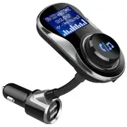 1.4 Inch Lcd Screen Dual Usb Ports Car Charger Bluetooth Hands Free Radio Fm Transmitter