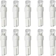 e-auto fun HCT5A1SW T5/T6.5 LED Wedge Bulbs, Ultra Diffused Mortar, White, Set of 10