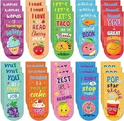 Fainne 30 Pieces Assorted Scented Magnetic Bookmarks Scratch and Cute Sniff Fruit Food Theme Bookmarks Encouraging Sayings Book Tag for Kids, Students, Teens, 10 Styles(Sweet)