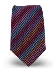 [Declic] Dogstooth Stripe Tie in Assorted