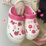 夏季創意可愛糖果DIY洞洞鞋 EVA厚底踩屎感防滑包頭涼拖鞋