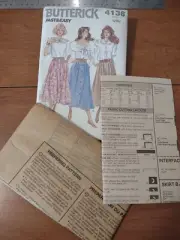 Butterick #4136 Fast & Easy Ladies Skirt Pattern L-XL 1989 Uncut Pattern New!