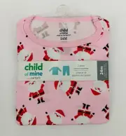 Child of Mine 2pc Pajama Set - Pink Santa Holiday Christmas (24 Months) AF10