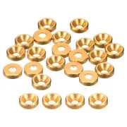 50 Pcs M2 Countersunk Washer Aluminum Alloy Countersunk Finish Washer, Gold