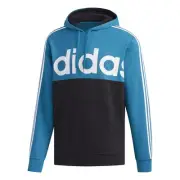 New Adidas Small Mens Adidas Essentials Blue Colorblock adjustable Hoodie FS9756