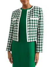 Hobbs London Genevieve Houndstooth Checkered Jacket