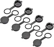 uxcell 8pcs GX16 Aviation Connector Plug Cover, Waterproof Plastic Cap Black