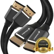 Fosmon 2X 1FT 8K UHD Gold Plated Ultra High Speed Ethernet 48Gbps HDMI 2.1 Cable