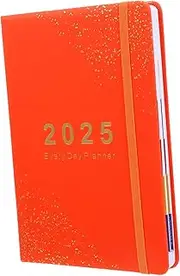 TOVINANNA 2025 Schedule Planner Notebook Portable Scheduler Planner Aesthetic Daily Planner Writing Book Organizer Book Planner Day Planner School Planners Small Weekly Planner Paper Orange