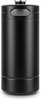128OZ Mini Keg Growler, Stainless Steel Home Keg with No Scratch Matte Black Powder Coated to Keeping Fresh for Homebrew, Craft and Draft Beer