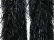 2 Yards - 12 Plys Black Ostrich Extra Large Heavyweight Feather Boa Mardi Gras