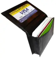 Black Genuine Leather Mens 16+ Credit Cards Wallet ID Front Pocket US SELLER