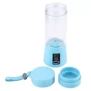 (Blue)USB Portable Electric Fruit Juice Blender Machine Juice Extractor Doubl