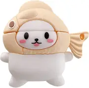 liangnv 3D Cute Big Eyes Cartoon Character Design Air pods Cover Girls Women Fun Animals Wireless Earphone Soft Silicone Shockproof Protecter Compatio