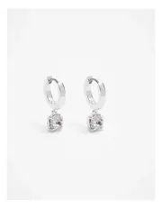 [Country Road] Ava Large Crystal Hoop Earring in Silver