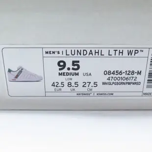 K-SWISS LUNDAHL LTH WP 男休閒鞋 防潑水 08456128 白x綠紅【iSport愛運動】