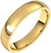 [JewelryWeb] 10k Yellow Gold Half Round 4mm Comfort-Fit Lightweight-Half-Round-Comfort-Fit Light Band6.5-Band Style Ring for Women and Men
