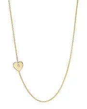 Zoe Lev 14K Yellow Gold Diamond Heart Station Necklace, 18