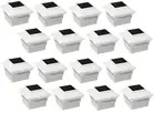 16 Packs Solar White Color Square PVC Post Fence Mount Cap Lights FIT 4"x4" POST