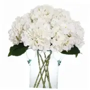 6pcs Fake White Flowers Artificial Silk Hydrangea Flowers Bouquets Faux
