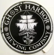 GHOST HARBOR BREWING Beer black STICKER Label SHIP Elizabeth City NORTH CAROLINA