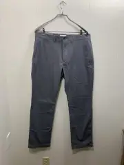 NWT Goodfellow Men's Hennepin Straight Chino Pants 34 x 32 Gray Flat Front