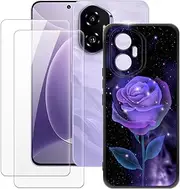 OAGELIM Made for Huawei Honor 300 Ultra 5G Case + 2PCS Screen Protector Tempered Glass, Ultra Thin Bumper Shockproof Soft TPU Silicone Cover for Huawei Honor 300 Ultra 5G (6.78”) Rose