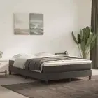 Box Spring Bed Frame Mattress Base Platform Dark Grey 137x190cm Velvet