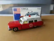 TOMICA F60 - CADILLAC AMBULANCE [RED] MINT VHTF BOX GOOD MADE IN JAPAN