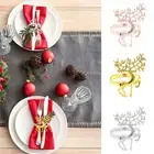 Christmas Napkin Rings Deer Shaped Holder Buckles Xmas Party Table Napkin Decors