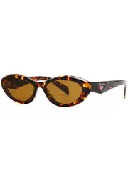 Prada - Oval-Frame Sunglasses Brown, Designer-engraved Lenses, Designer-stamped Temples, 100% UV Protection One Size