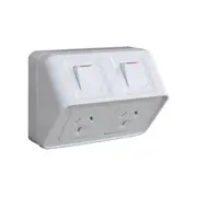 HAGER WBWP2SH - Double Weatherproof Power Point Shallow 10amp IP53