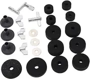 23 Pieces Cymbal Replacement Kit Non Slip Cymbal Sleeves and Felts Set for Drum Percussion (Black)