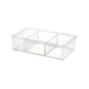 All Set Clear Wide Compartment Box With Two Dividers