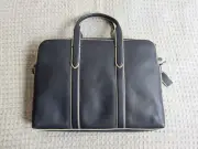 COACH Bag Men Blue Metropolitan Soft Pebble Leather Laptop Briefcase New