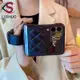 Lushuo 手機殼適用於三星 Galaxy Z Flip 3 5G 和 Z Flip 4 時尚菱格皮革後蓋帶腕帶,適用