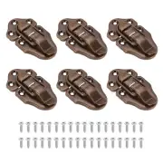 6 Pack Retro Style Duckbilled Toggle Hasp Latch with Mounting Screw, Red Bronze
